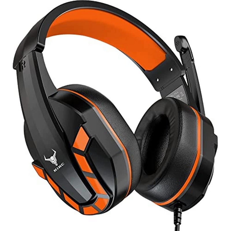 Kikc PS4 Gaming Headset with Mic for Xbox One, PS5, PC, Mobile Phone and Notebook, Controllable Volume Gaming Headphones with Soft Earmuffs for Kid - Image 1